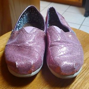 Toms Pink Glitter Shoes